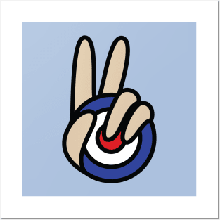 Mod Target Peace Symbol V Sign Posters and Art